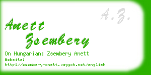 anett zsembery business card